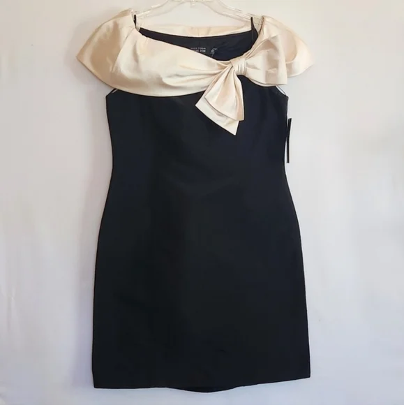 Rickie Freeman for Teri Jon Silk Cocktail Dress with Bow - Picture 12 of 12